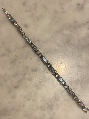 Abalone Inlay Link Bracelet - Iridescent